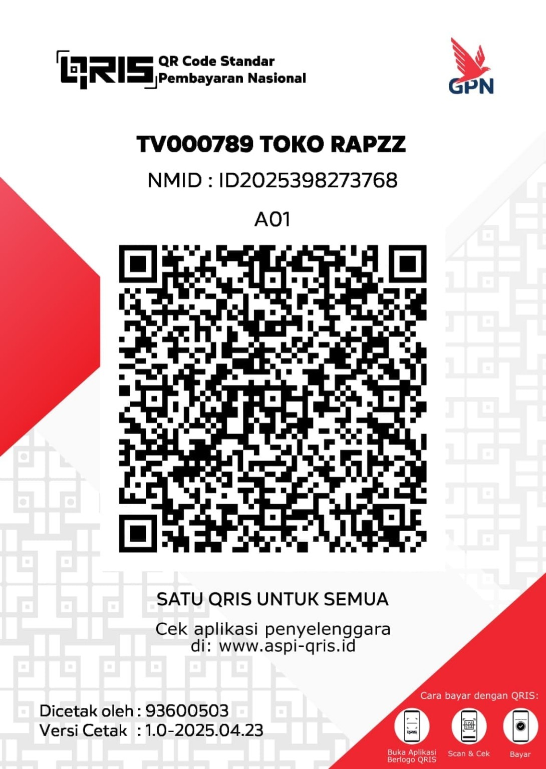 QRIS TOKO RAPZZ